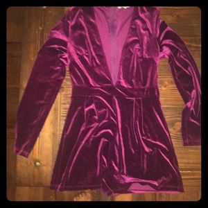 Purple Velvet  Romper